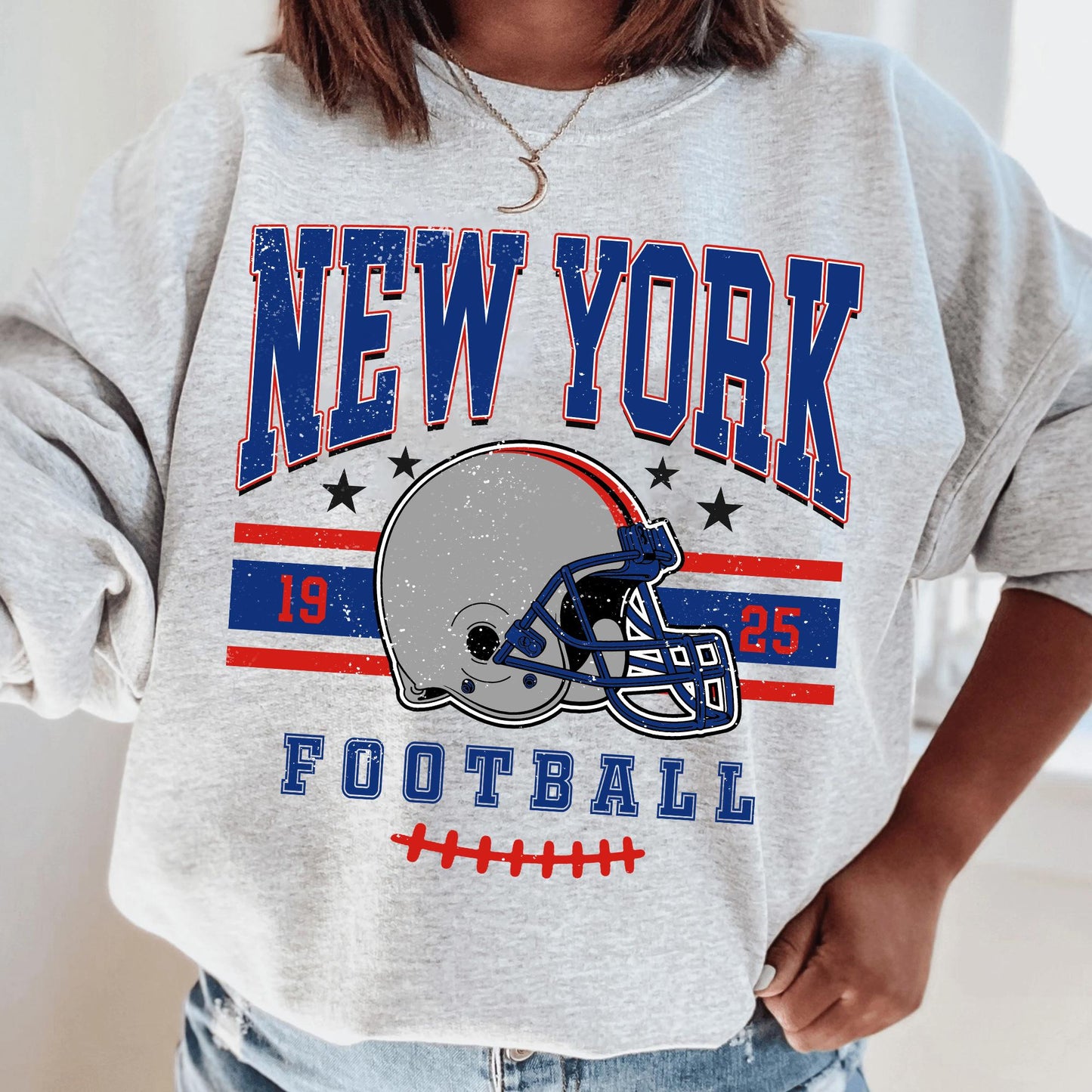 Retro 90s Style New York Football Sweatshirt, Game Day Shirt, New York Team Football Shirt, Sunday New York, New York Football