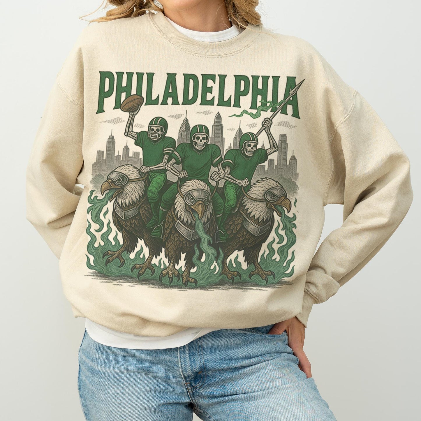Vintage Philadelphia Eagles Sweatshirt, Retro Philly Football Crewneck, Old School Game Day Apparel, Philly Fan Shirt