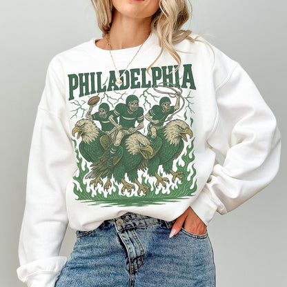 Philadelphia Football Vintage Style Sweatshirt, Retro Philly Eagles Crewneck, Old School Sunday Football Shirt
