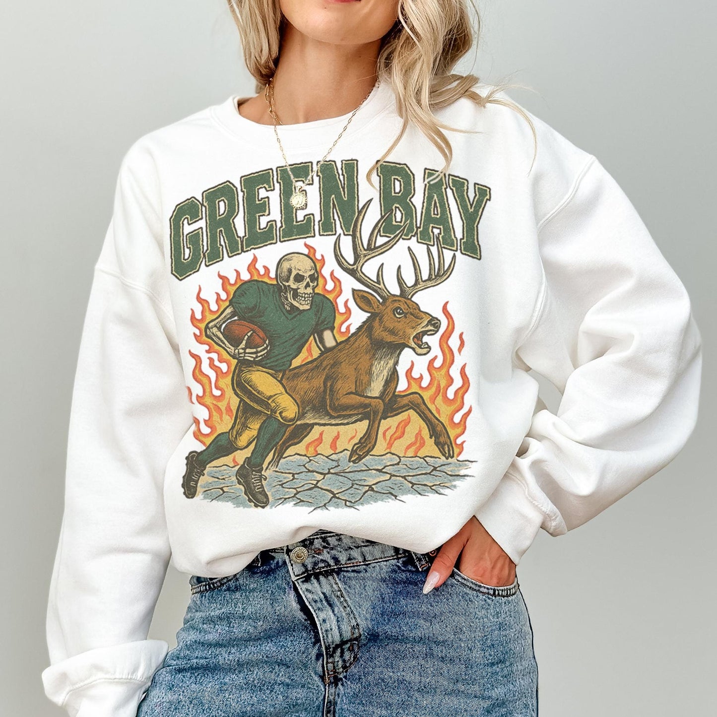 Green Bay Football Vintage Style Sweatshirt, Retro Varsity Crewneck, Old School Wisconsin Football Shirt