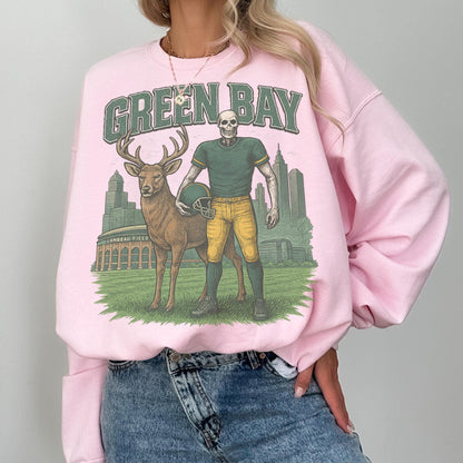 Vintage Green Bay Football Sweatshirt, Retro Crewneck Jersey, Old School Wisconsin Football Apparel, Fan Merch