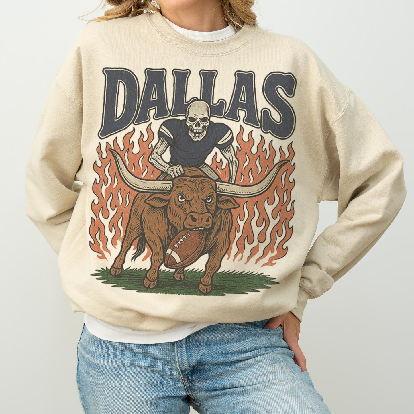 Vintage Dallas Cowboys Sweatshirt, Retro Football Crewneck, Old School Football Fan Apparel, Sunday Game Day Shirt