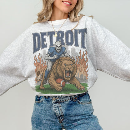 Detroit Lions Football Vintage Style Sweatshirt, Retro Lions Football Crewneck, Old School Game Day Apparel