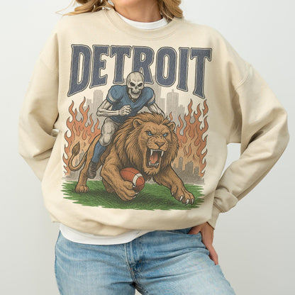 Detroit Lions Football Vintage Style Sweatshirt, Retro Lions Football Crewneck, Old School Game Day Apparel