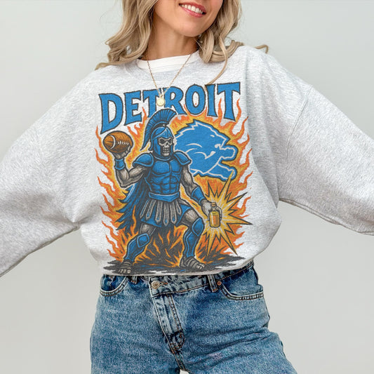 Vintage Detroit Lions Sweatshirt, Retro Football Crewneck, Old School Sunday Game Day Apparel, Detroit Fan Shirt