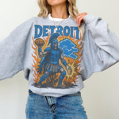 Vintage Detroit Lions Sweatshirt, Retro Football Crewneck, Old School Sunday Game Day Apparel, Detroit Fan Shirt