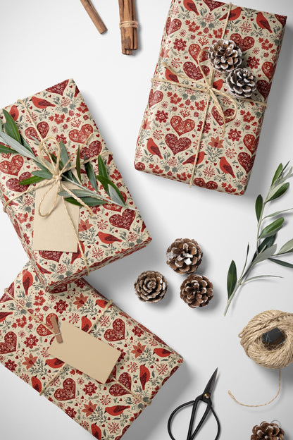 Scandi Christmas Wrapping Paper Winter Nordic Gift Wrap with Folk Elements Snowflakes and -42a9-4ab4-b4ce-df0d3945c003_0_wrapping_paper_fill