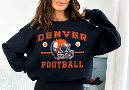 Denver Football Retro 90s Style Sweatshirt, Game Day Shirt, Denver Football Shirt, Sunday Football Shirt, Denver Crewneck Tee