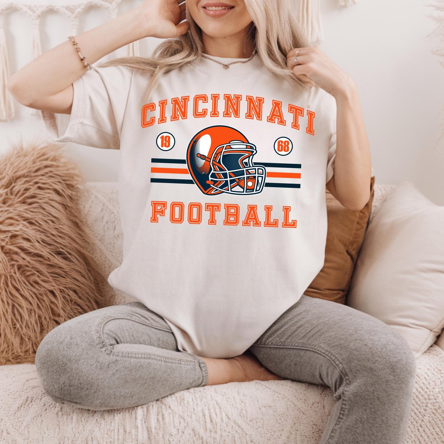 Cincinnati Football Shirt For Him, Vintage Cincinnati Sweatshirt, Cincinnati Football Retro Gift, Cincinnati Gift For Her, Cincinnati Team