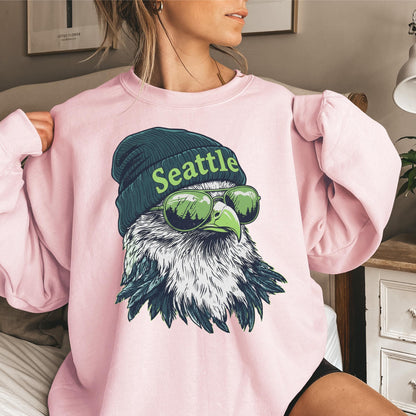 Seattle Football Vintage 90s Style Sweatshirt, Trendy Seattle Football Fan Gifts Shirt, Seattle Game Day Shirts, Trendy Sea Hawk Sweatshirt