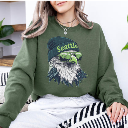 Seattle Football Vintage 90s Style Sweatshirt, Trendy Seattle Football Fan Gifts Shirt, Seattle Game Day Shirts, Trendy Sea Hawk Sweatshirt