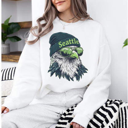 Seattle Football Vintage 90s Style Sweatshirt, Trendy Seattle Football Fan Gifts Shirt, Seattle Game Day Shirts, Trendy Sea Hawk Sweatshirt