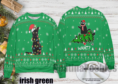 Meowy Cat Ugly Christmas Sweater, Cat  Christmas Ugly Sweater, Funny Cat Lovers Xmas Gifts, Gift For Men Women, Christmas Ugly Sweater