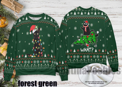 Meowy Cat Ugly Christmas Sweater, Cat  Christmas Ugly Sweater, Funny Cat Lovers Xmas Gifts, Gift For Men Women, Christmas Ugly Sweater