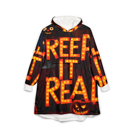 Halloween Hooded Blanket: Cozy Polyester Fleece, Kangaroo Pocket