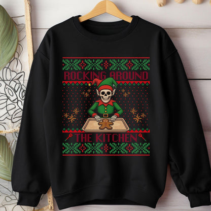 Rockin' Around the Christmas Tree Shirt Ugly Christmas Funny Skeleton Shirt Gift for Baker Funny Secret Santa Gift Ideas