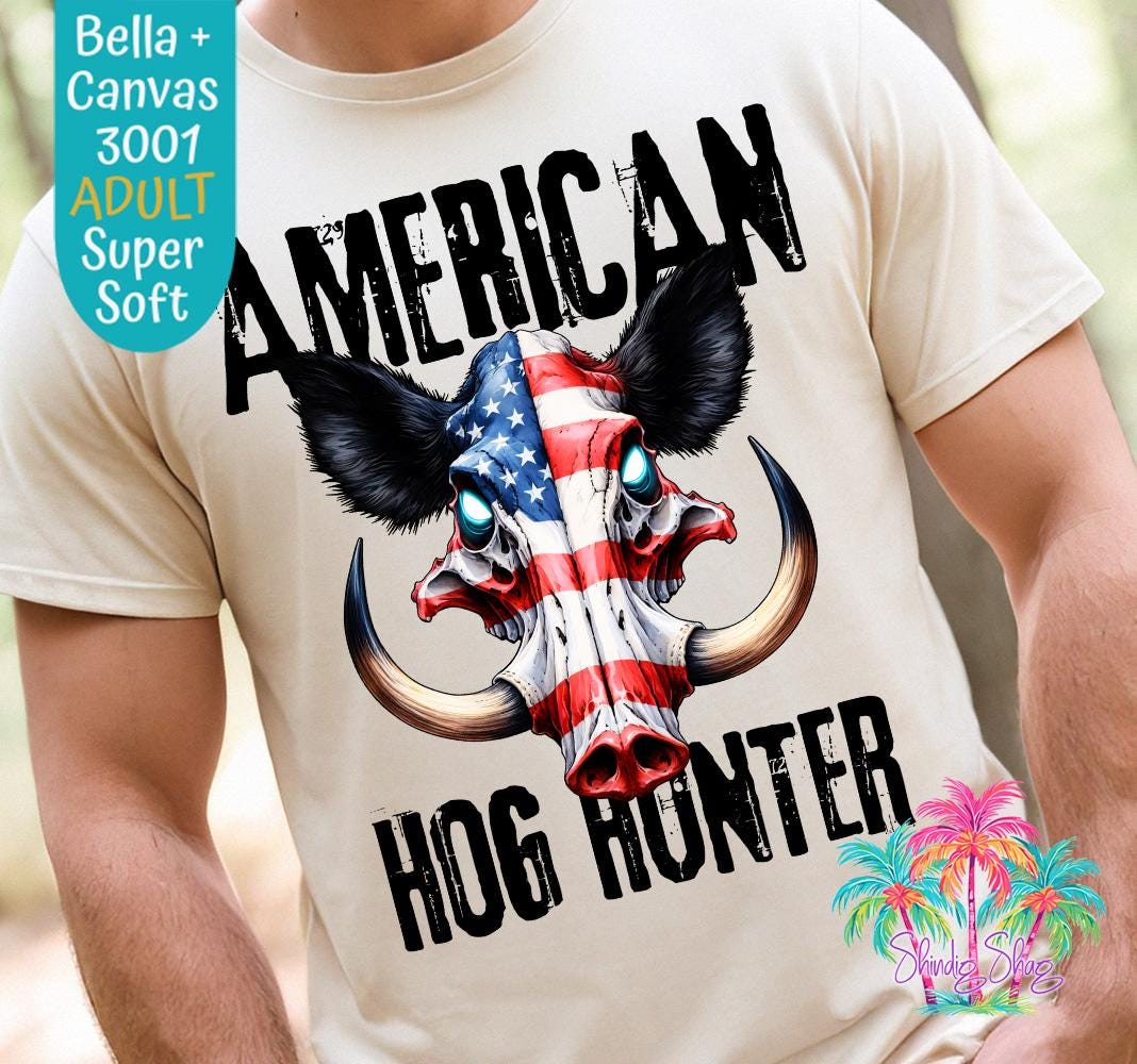 Adult American Hog Hunter Tee: Soft Graphic T-shirt for Hunters