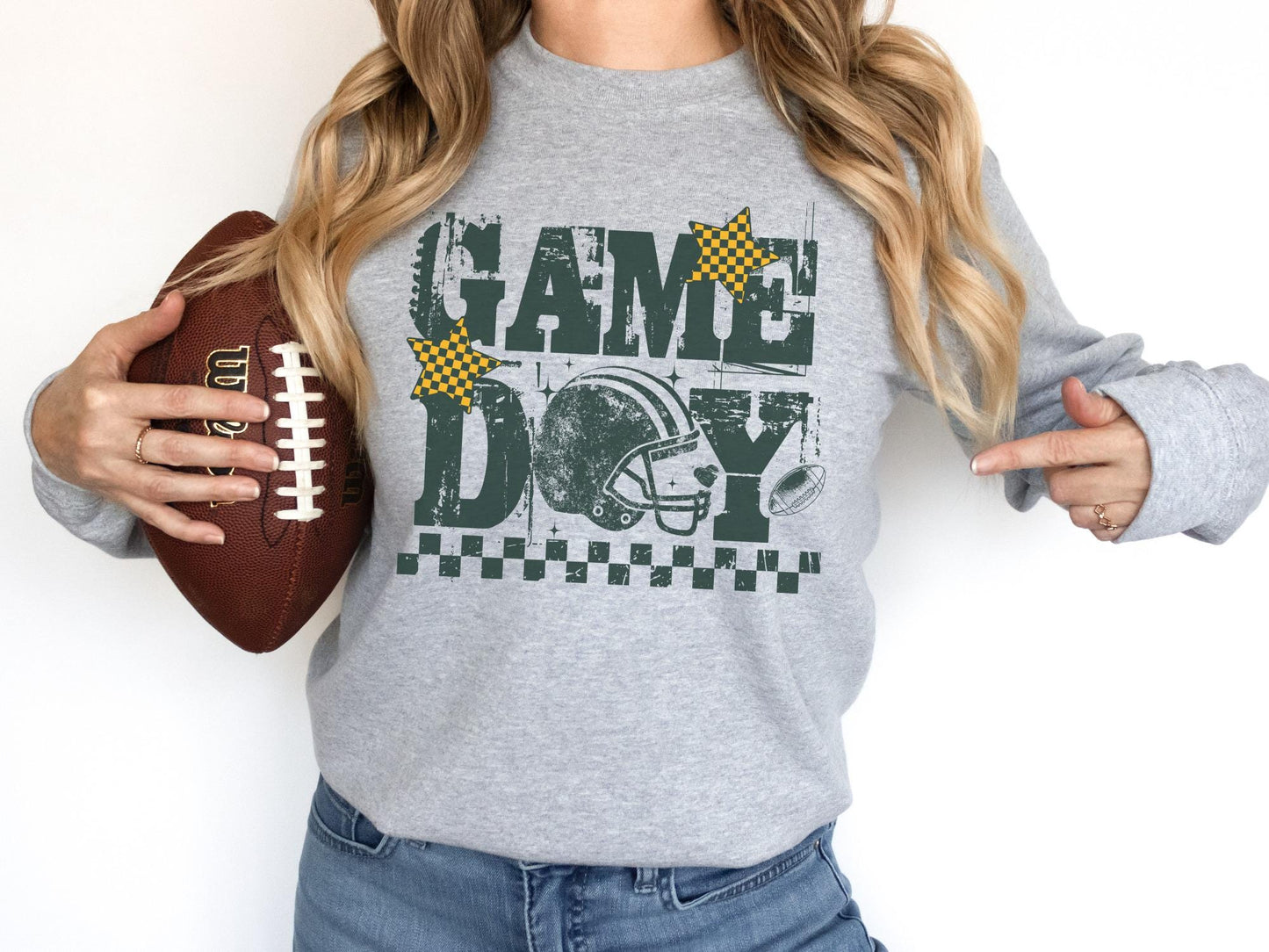 Retro Green Bay Football Sweatshirt, Trendy Green Bay Football Fan Shirts, Green Bay Shirt, Game Day Shirt, Football Crewneck Sweatshirt