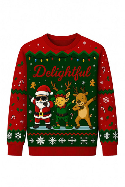 Ugly Christmas Sweater Funny Dab, Santa Elf Reindeer Xmas Sweatshirt, Holiday Party Outfit, Novelty Winter Gift Pullover