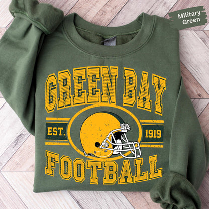 Vintage Green Bay Football Sweatshirt, Green Bay Football Shirt, Green Bay Mascot Sweatshirt, Retro Sports Fan Shirt, Game Day Gift T-Shirt