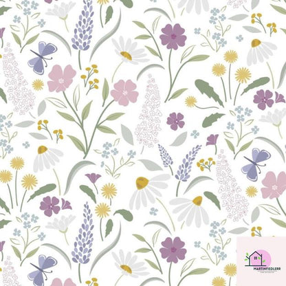 Wildflower Meadow Wrapping Paper: Pastel Floral Print, Eco-Friendly