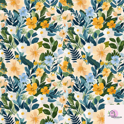 Tropical Floral Wrapping Paper: Vibrant Botanical Print on Eco-Friendly Matte Paper