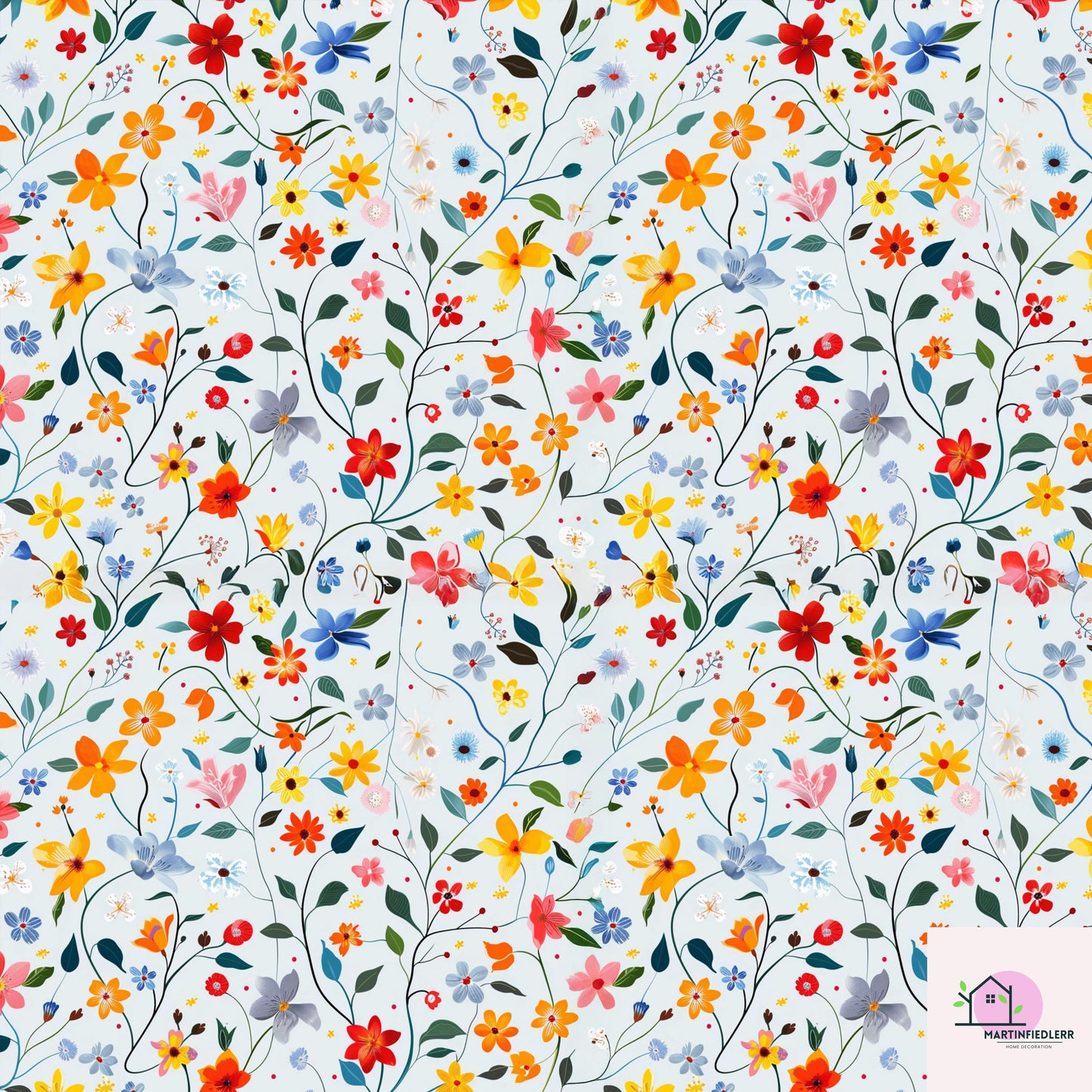Blooming Garden Wrapping Paper: Modern Botanical Art, Compostable