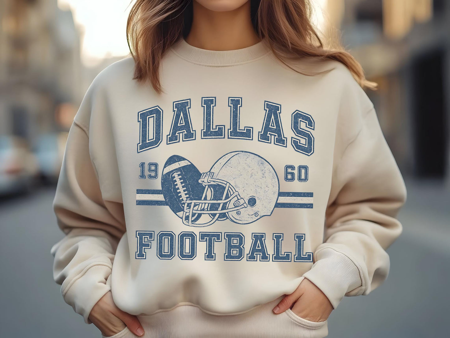 Dallas Football Retro 90s Style Sweatshirt, Dallas Football Shirt, Sunday Football Shirt, Vintage Dallas Crewneck Sweatshirt, Game Day Shirt