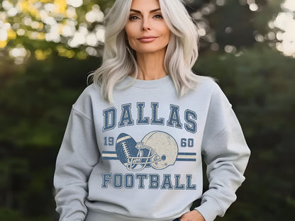 Dallas Football Retro 90s Style Sweatshirt, Dallas Football Shirt, Sunday Football Shirt, Vintage Dallas Crewneck Sweatshirt, Game Day Shirt