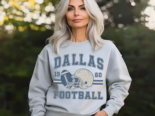 Dallas Football Retro 90s Style Sweatshirt, Dallas Football Shirt, Sunday Football Shirt, Vintage Dallas Crewneck Sweatshirt, Game Day Shirt
