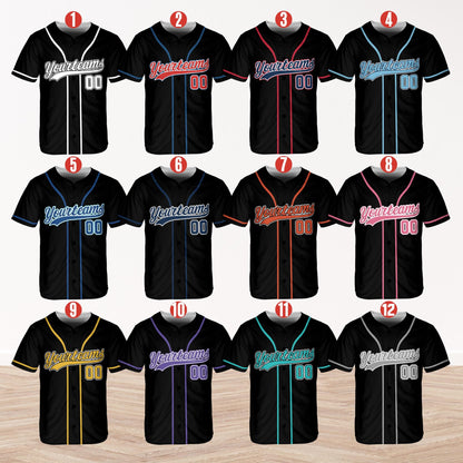 Personalized Name Team,Custom Stripe Line Color Baseball Jersey For Baseball Fans,Custom Number Baseball Team Couple Jersey B15