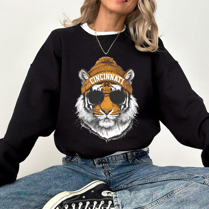 Cincinnati Tigers Sweatshirt, Retro Cincinnati Game Day Sweatshirt, Cincinnati Mascot Sweatshirt, Trendy Game Day Gift Tee, Sports Fan Tee