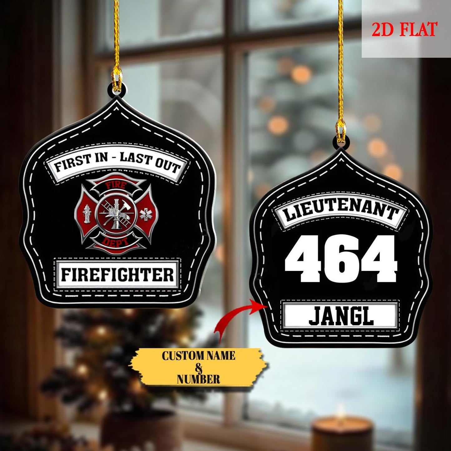 Personalized Fireman Christmas Ornament, First Responder, Acrylic Fire Hero Uniform, Firefighter Christmas Gift, Firefighter Gear Keepsake