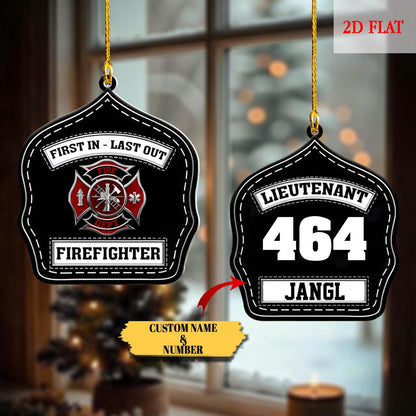 Personalized Fireman Christmas Ornament, First Responder, Acrylic Fire Hero Uniform, Firefighter Christmas Gift, Firefighter Gear Keepsake