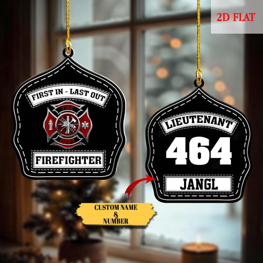 Personalized Fireman Christmas Ornament, First Responder, Acrylic Fire Hero Uniform, Firefighter Christmas Gift, Firefighter Gear Keepsake