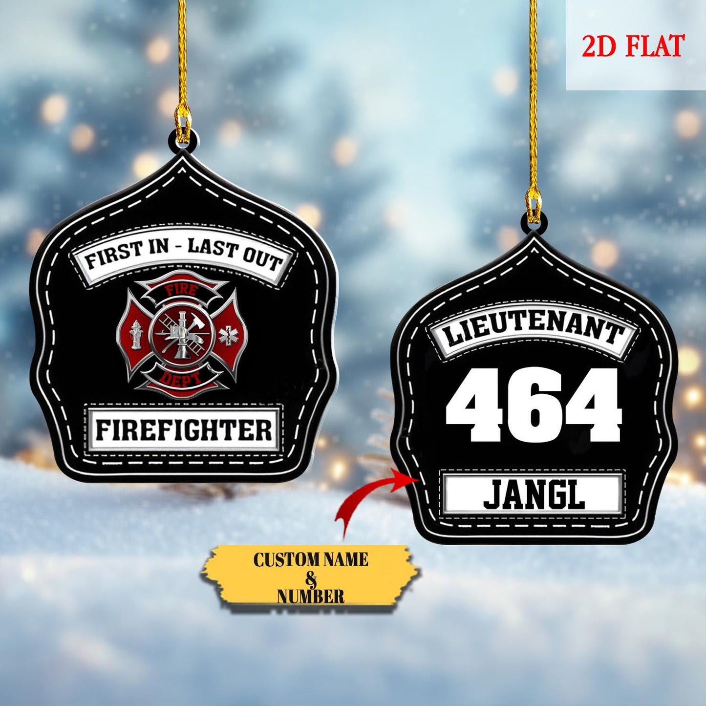 Personalized Fireman Christmas Ornament, First Responder, Acrylic Fire Hero Uniform, Firefighter Christmas Gift, Firefighter Gear Keepsake