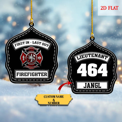 Personalized Fireman Christmas Ornament, First Responder, Acrylic Fire Hero Uniform, Firefighter Christmas Gift, Firefighter Gear Keepsake