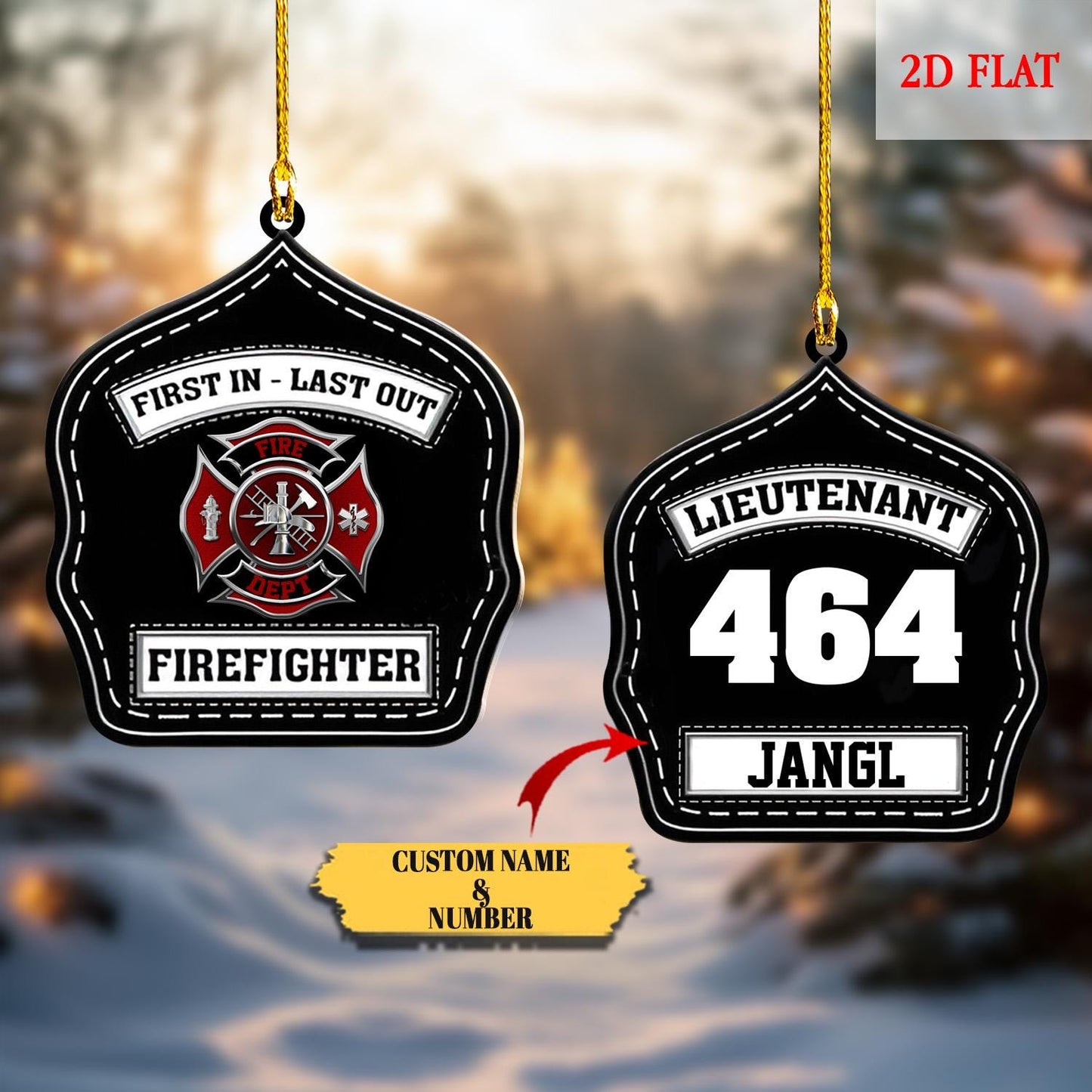 Personalized Fireman Christmas Ornament, First Responder, Acrylic Fire Hero Uniform, Firefighter Christmas Gift, Firefighter Gear Keepsake