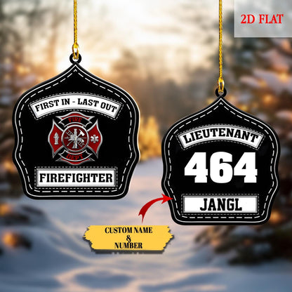 Personalized Fireman Christmas Ornament, First Responder, Acrylic Fire Hero Uniform, Firefighter Christmas Gift, Firefighter Gear Keepsake