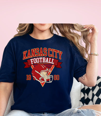 Kansas City Football 90s Style Shirt, Vintage Kansas City Football Crewneck Sweatshirt, Football Shirt, Kansas City Fan Gifts