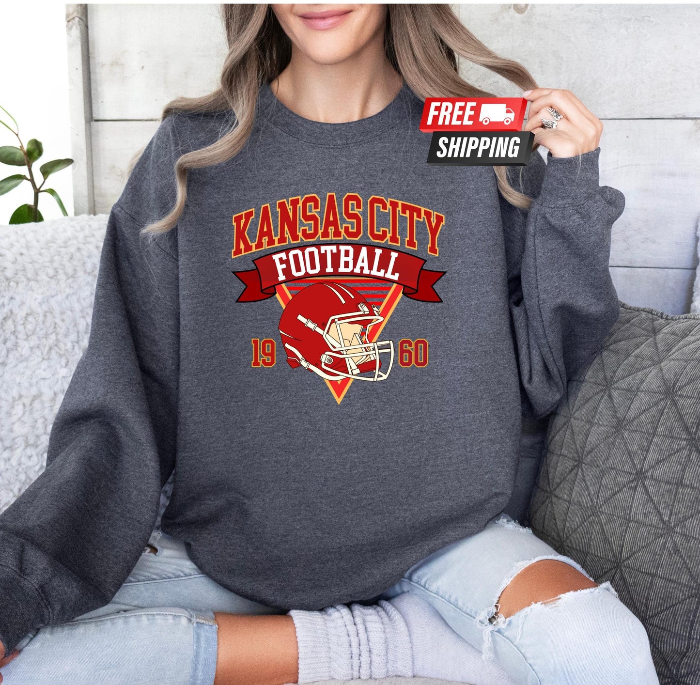 Kansas City Football 90s Style Shirt, Vintage Kansas City Football Crewneck Sweatshirt, Football Shirt, Kansas City Fan Gifts