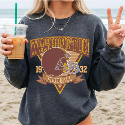 Washington Football 90s Style Sweatshirt, Washington Crewneck Commander Shirt, Washington Fan Gift, Sunday Football Shirt, Game Day