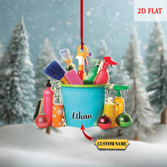 Personalized Housekeeping Ornament, Custom Cleaning Service Christmas Ornament, Janitor Cleaning Lady Ornament, Cleaning lover gift