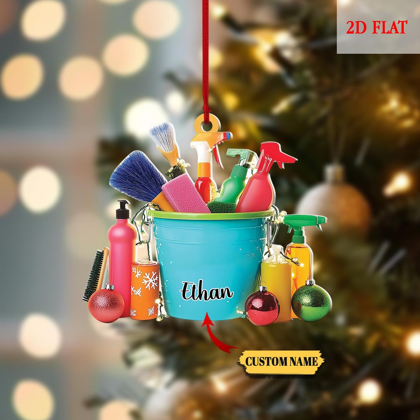 Personalized Housekeeping Ornament, Custom Cleaning Service Christmas Ornament, Janitor Cleaning Lady Ornament, Cleaning lover gift