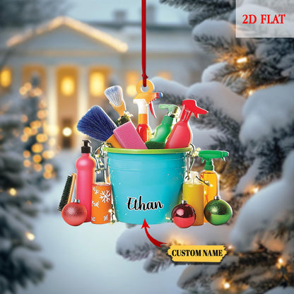 Personalized Housekeeping Ornament, Custom Cleaning Service Christmas Ornament, Janitor Cleaning Lady Ornament, Cleaning lover gift