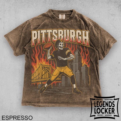 Retro Pittsburgh Football T-Shirt, Vintage Steel City Football Tee, Old School Game Day Shirt, Sunday Football Fan Gift Apparel