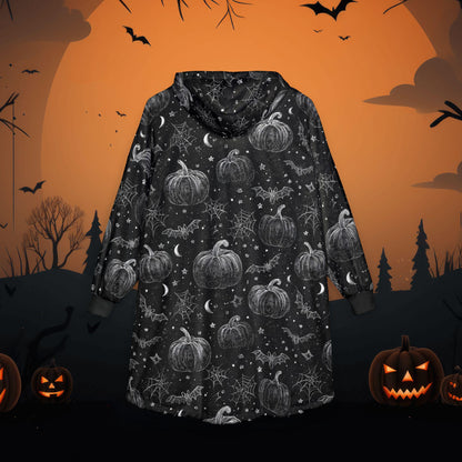Spooky Mama Halloween Bat Hooded Blanket - Cozy Fall Gift for Mom, Witchy Mama Wearable Snuggle Hoodie, Pumpkin Ghost Apparel, Boo Crew