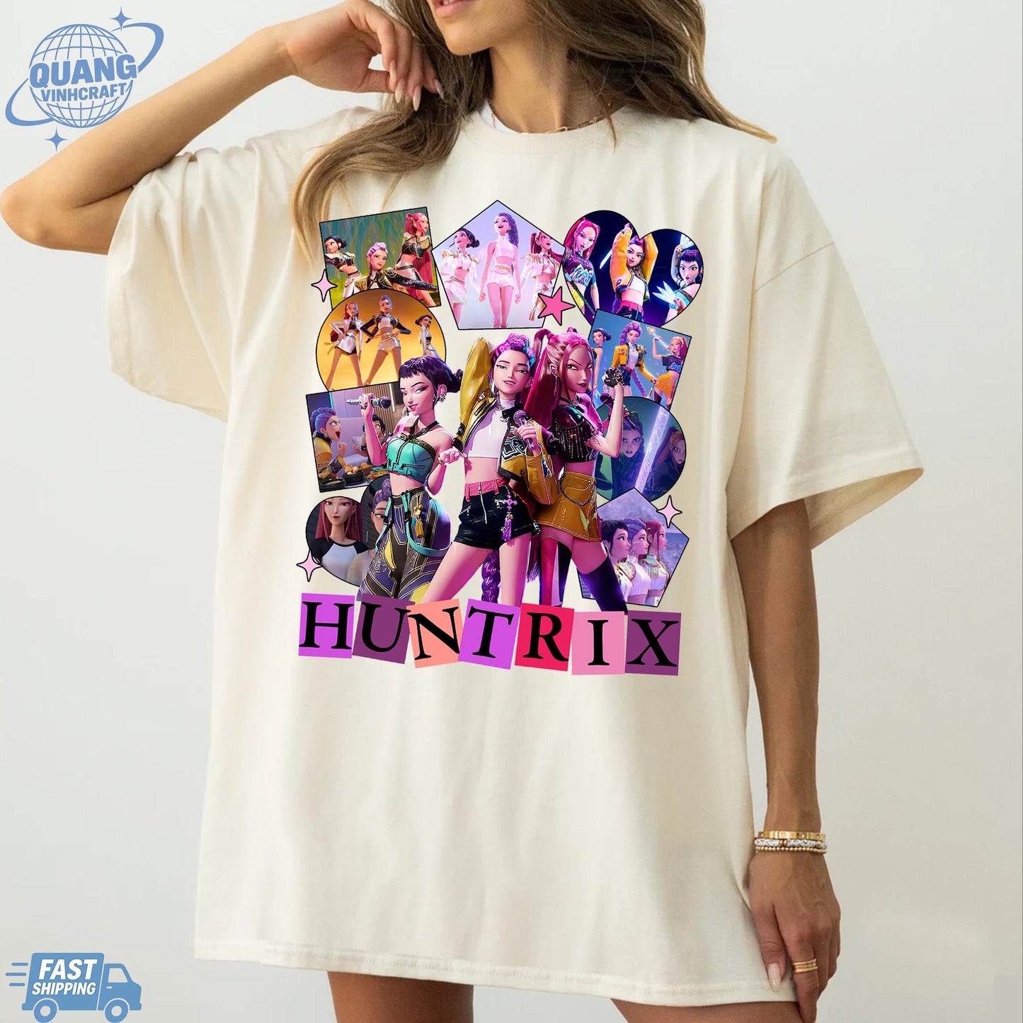 Kpop Huntrix Shirt, Kpop Demon Hunters Shirt, Kpop Huntrix Tee, Mira, Rumi, Zoey, Derpy Tiger Tee, Gift for Huntrix fans, Saja Boys Fans