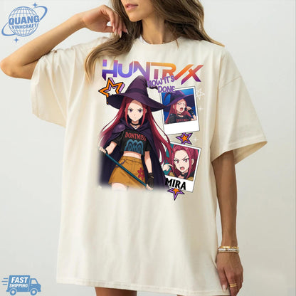 Mira Huntrix Demon Hunters Halloween T Shirts, Huntrix Girls Tshirt, Demon Hunter Merch, Gift for Kpop Fan, Derpy Tiger Shirt, Sussy