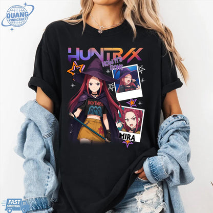 Mira Huntrix Demon Hunters Halloween T Shirts, Huntrix Girls Tshirt, Demon Hunter Merch, Gift for Kpop Fan, Derpy Tiger Shirt, Sussy